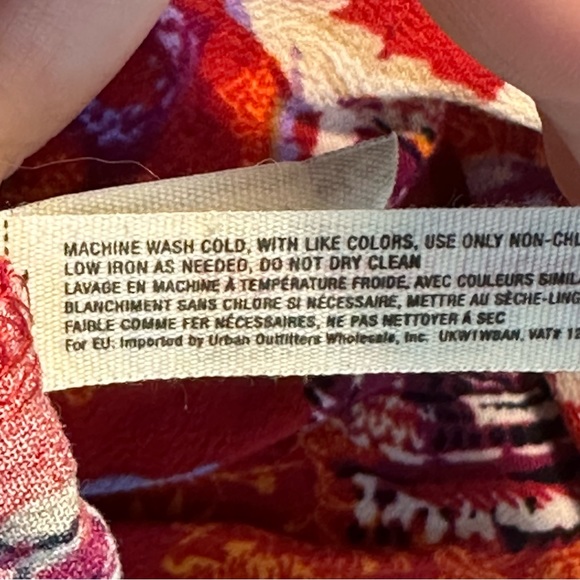 Free People Paisley Flowy Pant Red Wide Leg - Picture 10 of 11